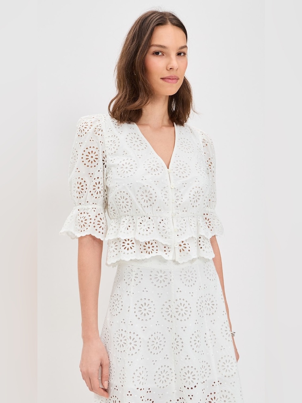 FRAME The Solstice Eyelet Blouse